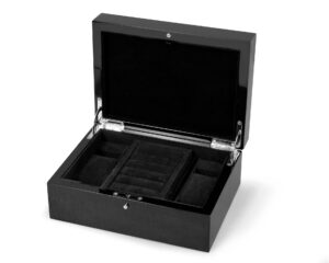 Valet Box 2 Watches Maple Stained Black Open Cobra Style